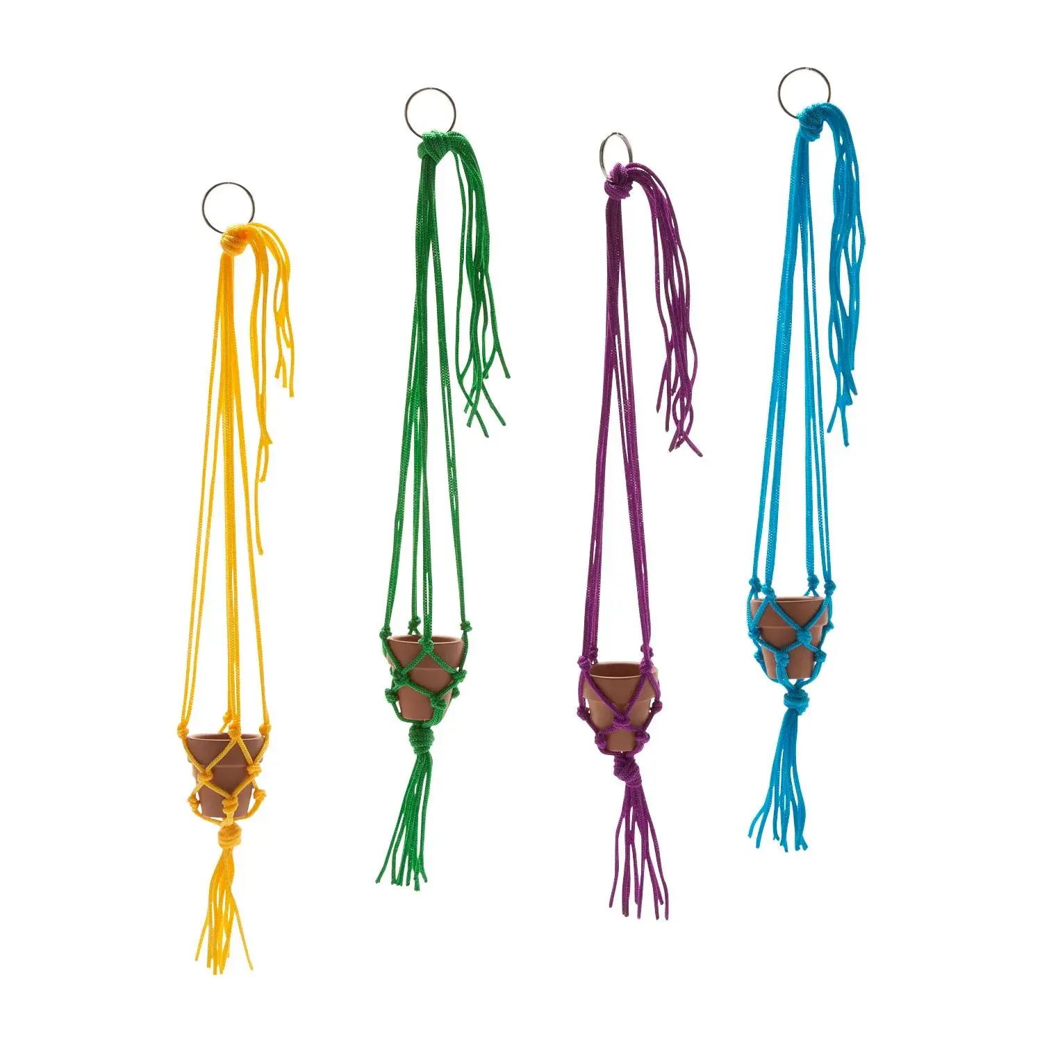 Mini Macrame Pre-Packaged Handcrafting Planter Kit - Makes 12 Hanging Plants, DIY Craft for Toys & Hobbies, Beading & Jewelry Making Enthusiasts