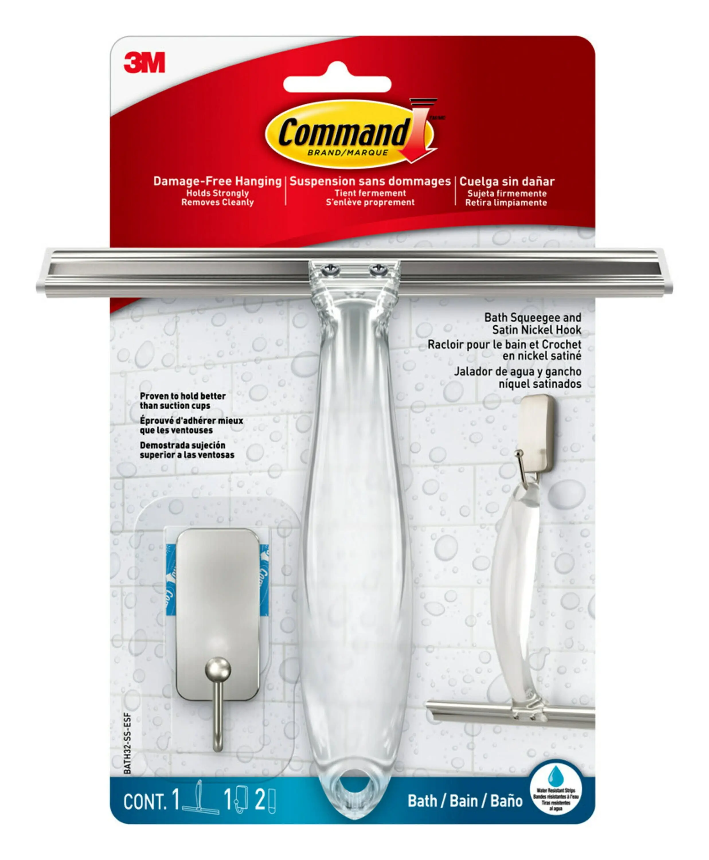 Command 7.9 in. 0.5 oz Small Adhesive Strips Hook Plastic