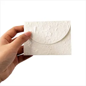 Set of 10 Small Textured Handmade Envelopes, 3.9 X 2.83 Inches, Ideal for Wedding Invitations, Greeting Cards, Crafts, Holiday Wishes