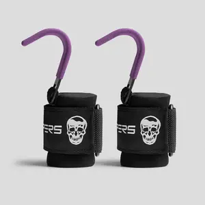 Gymreapers Lifting Hooks - Purple, Heavy-Duty, Reinforced Loop, Durable Padding