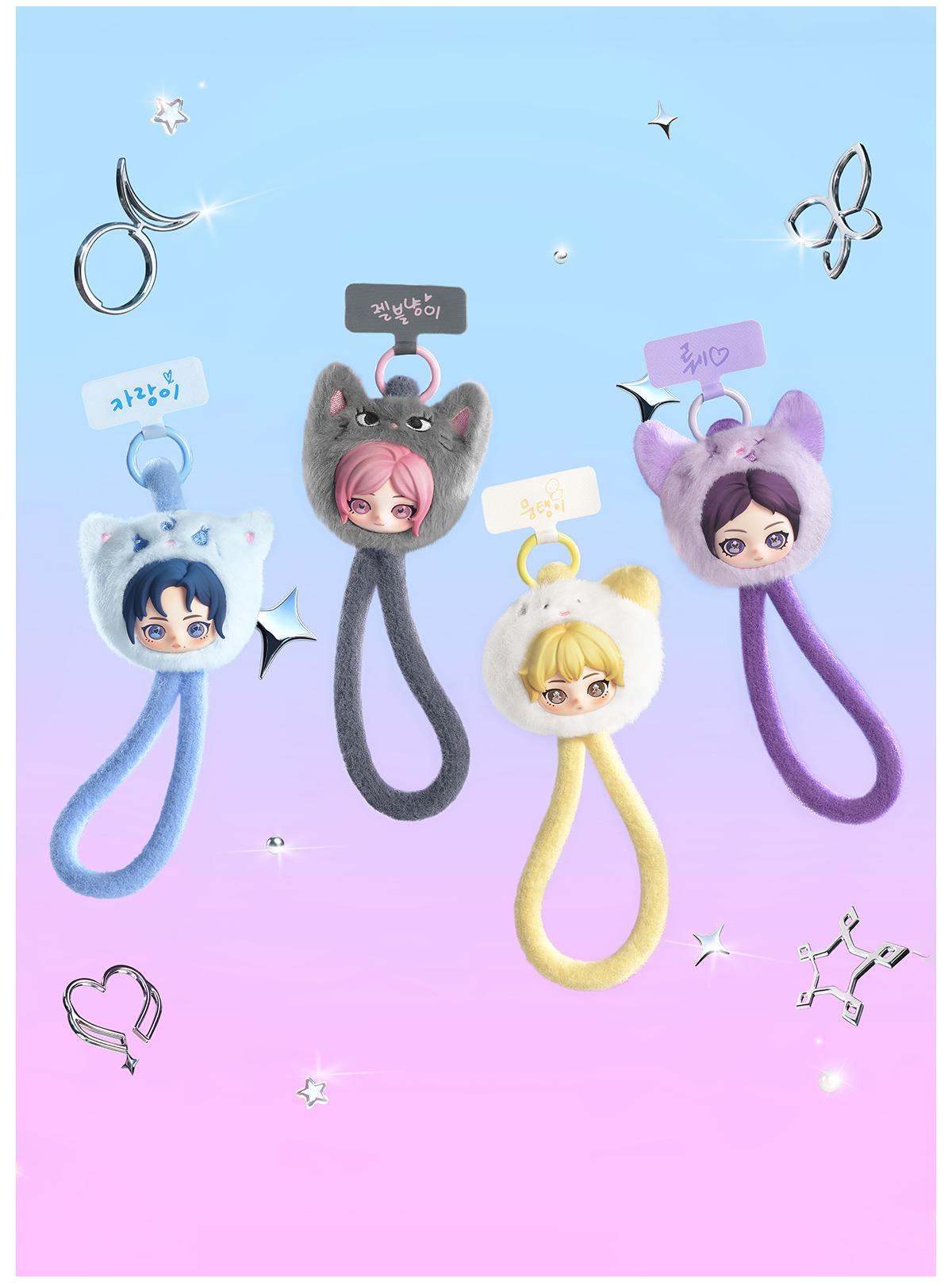 unboxing - POP MART aespa Fluffy Club Series Phone Lanyard Blind Box