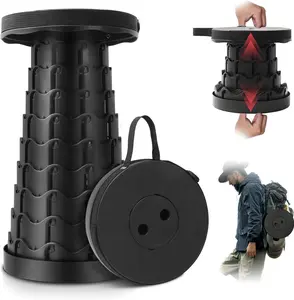 Upgraded Collapsible Stool Lightweight,Portable Retractable Folding Telescoping Foldable Camping Stool with Load Capacity 400lbs ,Retractable Stool for Outdoor Fishing,Hiking,BBQ,Camping,Gardening,Hiking Tours