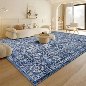 Vintage Blue Patterned Carpet, Home Decor Rug, Living Room Sofa Mat, Door Mat, Bedroom Carpet, Outdoor Carpet