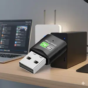 AC600 Dual-Band Mini USB WiFi Adapter for PC & Laptop, Wireless Network Adapter Compatible with Windows 11/10/8/7/XP, Supports 2.4G/5GHz Signal Booster, Portable WiFi Dongle for Enhanced Internet Connection