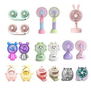 9Pcs Cute Multi-Cartoon Themed Handheld Portable Fan, Rechargeable USB Fan, Multi-Style Mini Handheld & Neck Fan for Office, Travel, Sports, and Outdoor Use