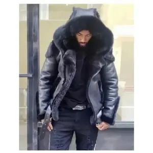 Men'S Faux Fur-Lined Hooded Winter Coat - Thickened Insulated Jacket with Full-Zip Closure, Short Length & H-Fit, Soft Pink Color, Casual Outerwear for Fall/Winter |   Beltless Design, Easy-Care Fabric (No Maintenance) |   Stylish