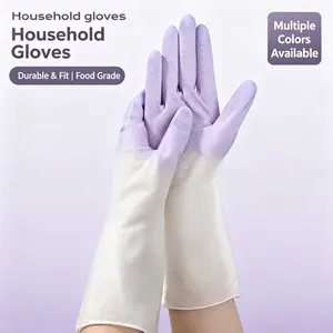 Thick PVC Dishwashing Gloves – Waterproof & Non-Slip, Heavy Duty Kitchen Cleaning Gloves for Washing Dishes, Cooking, Laundry & Household Chores Cleaning Gloves