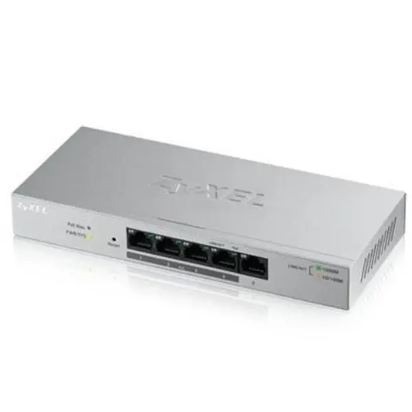 Zyxel GS1200-8HP L2 Web Managed Network Switch - 8-Port GbE, 4 x 10/100/1000 Ports, 60W PoE Plus Budget, 60w Budget, 2.72 lbs, Fanless, for Computers & Office Equipment, Poe Budget: 60W