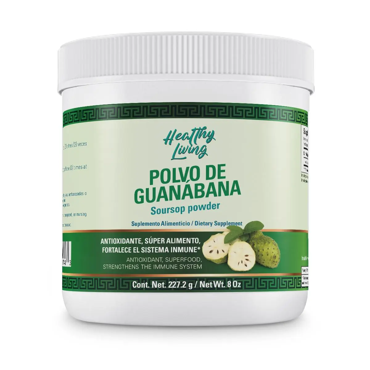 Healthy Living Pure Fruit Guanabana Soursop Edible Powder 8oz - Vegetarian Natural Herbal Supplement for Adults, Vitamin C-Infused, Antioxidant, Supports Immune System, Detox, Healthy Digestion, Fitness Aid, Supports The Immune System