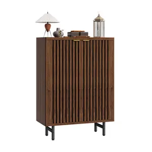Gaomon 6-Tier Wooden Shoe Cabinet with Louver Doors & Adjustable Shelf - Farmhouse Entryway Multi-Deck, High-Capacity, Organizational Shoe Storage Racks, Multi-Deck Shoe Racks, High-Capacity Shoe Racks