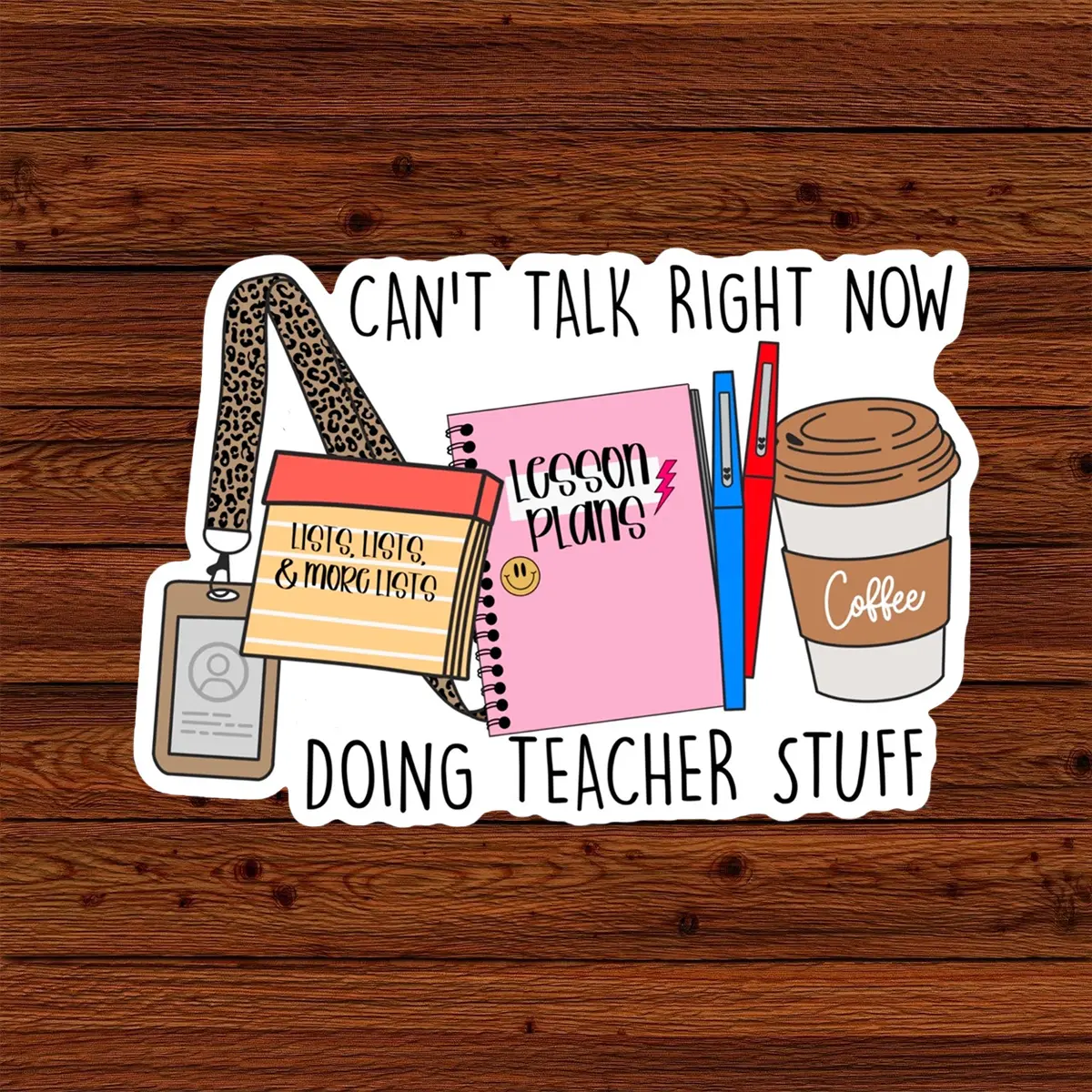 Doing Teacher Stuff 3 inches Sticker, Teacher Back To School Waterproof Sticker for Laptop Water Bottle Book