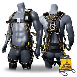 KwikSafety TYPHOON DiamondBACK Safety Harness (Back Support + Tongue Buckles) 3-D Ring Fall Protection ANSI OSHA - Model No.: KS6606DB