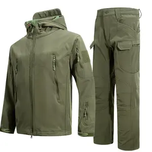 Autumn and Winter Rushtop suit Men's Warm fleece-lined Training Clothing suit Work Jacket Wear-resistant Waterproof Mountaineering Suit