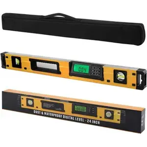 24-Inch Digital Torpedo Level and Protractor |   Neodymium |   Bright LCD Display |   IP54 Dust/Water Resistant level with Carrying Bag