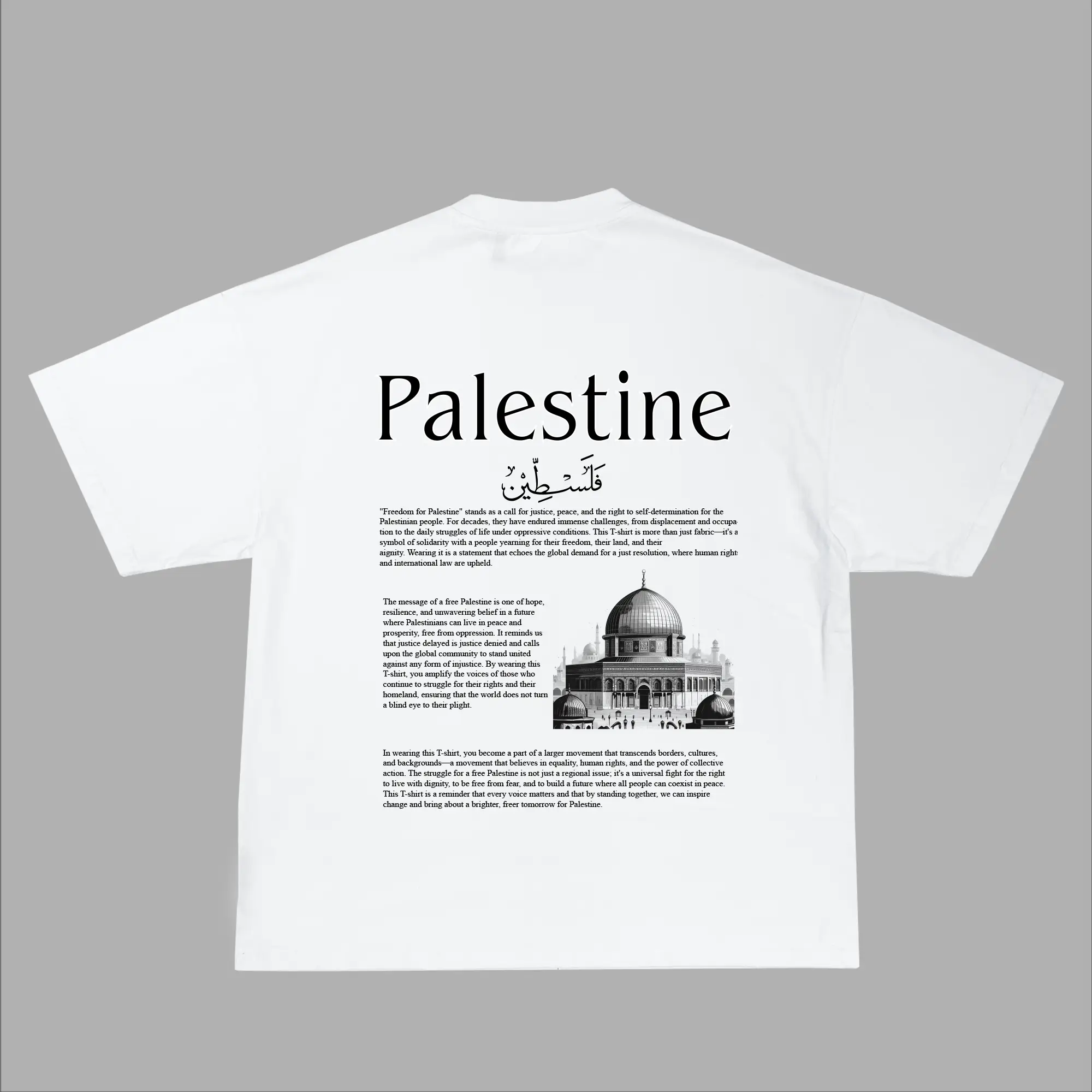 Palestine’s Heart in Fabric Over-Sized Tshirt 100% ringspun cotton Casual Streetwear Unisex Tee graphic tee