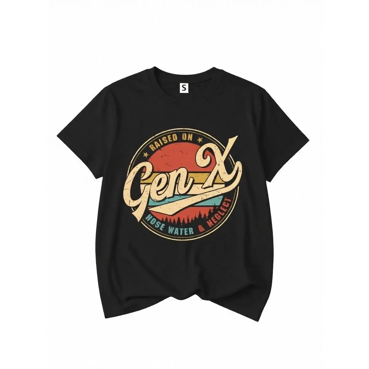 Men's Graphic T-Shirt, Funny "Raised On Hose Water and Neglect" Quote, Cotton Short-Sleeve Streetwear Top for Casual Wear, Tshirt