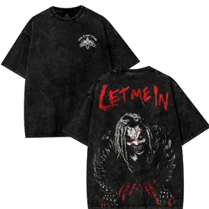 Bray Wyatt The Fiend Vintage Washed Graphic T Shirt WWE Horror Wrestling Print Oversized Heavyweight Cotton Short Sleeve Crewneck Unisex Streetwear Casual Daily Outfit Retro Sports Fashion Top Ideal Gift for Wrestling Fans All Season Trendy Apparel
