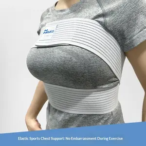 1pc Women’s Elastic Breast Support Band, Adjustable Compression Chest Strap, Shockproof Breathable Sports Bandage for High‑Intensity Workout