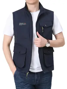 Men's Workwear Vest Multi-Pocket Quick-Dry Fishing Vest Casual Gilet Outdoor Jacket, Durable & Versatile Design, Perfect for Hiking & Camping