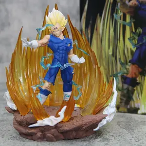 15cm  Dragon Ball Magic Vegeta Anime Figure Super Saiyan Prince Luminous Scene Collectible Model Ornament Gift