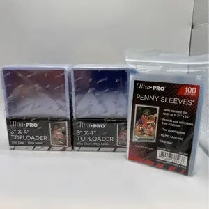 Ultra Pro 3X4 Toploaders 35pt WHITE BORDER 2 Packs of 25 AND 100 SLEEVES