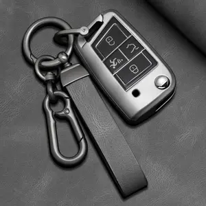 4-Button Tpu Car Key Case Cover for Vw Volkswagen Golf 7 Mk7 Tiguan Mk2, Compatible with Seat Ateca Leon Fr 2 Ibiza Accessories Car Key Protector