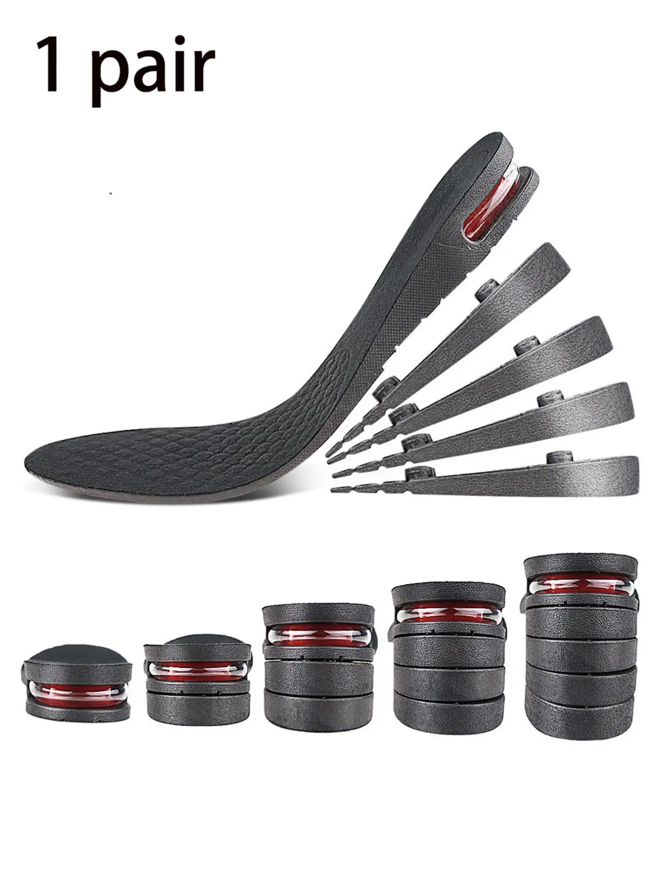 3/4.5/6/7.5cm Adjustable Air Cushion Height Increasing Insoles, 1 Pair Trendy Soft Comfort Elevated Insole for Men & Women, Versatile Shoe Accessories