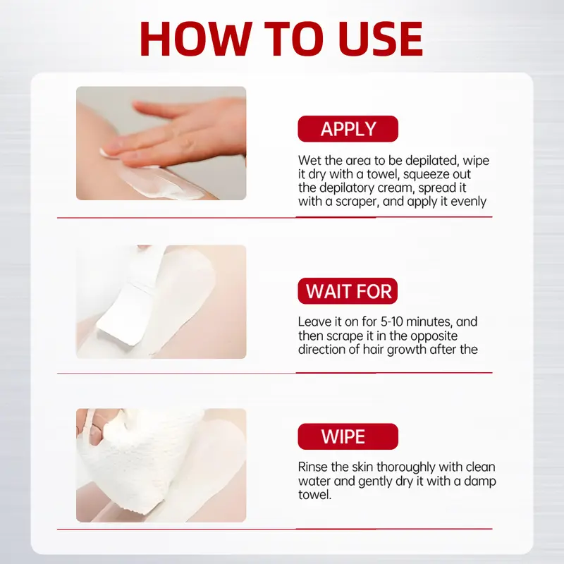 VGO Hair Removal Cream for Women & Men, 120ml / 4.06oz Body Care Wax Body Care Unisex Gentle Comfort Cosmetic-A 5