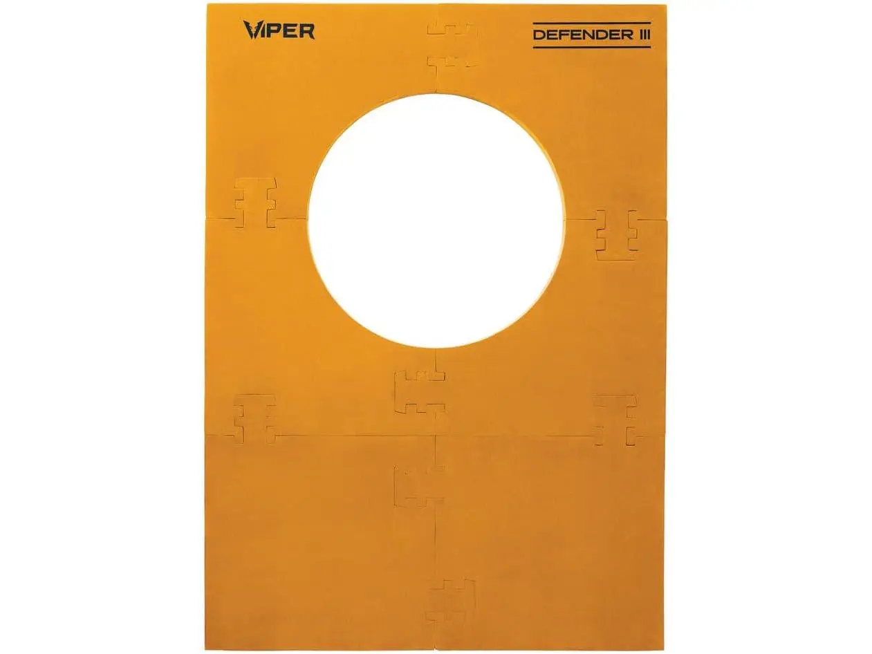 Viper Wall Defender III Dartboard Surround, Reversible Rectangular EVA Foam Protector, Universal Fit for 18" & 17.75" Sisal Boards, 1" Thick, Yellow, Quick Snap Assembly, Adaptable Size, 1" Thickness, Wall Protection