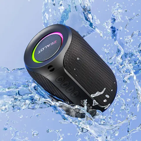 ZEALOT S32 Pro Portable Wireless Speaker, Outdoor Portable Audio, 15W Long Standby Speaker with RGB Light Effect, Rechargeable Bluetooth Speaker for Home Outdoor Camping Portable Speakers