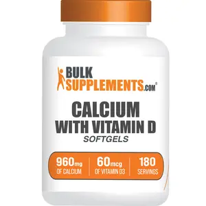 BulkSupplements - Calcium with Vitamin D Softgels - Bone Health - Muscle Function - 360 Softgels - 960mg of Calcium, 60mcg of Vitamin D3 per Serving