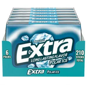 EXTRA Polar Ice Sugar Free Chewing Gum, Party Favors, Gum Packs Bulk, Breath Fresheners, 35 Ct (6 Pack)