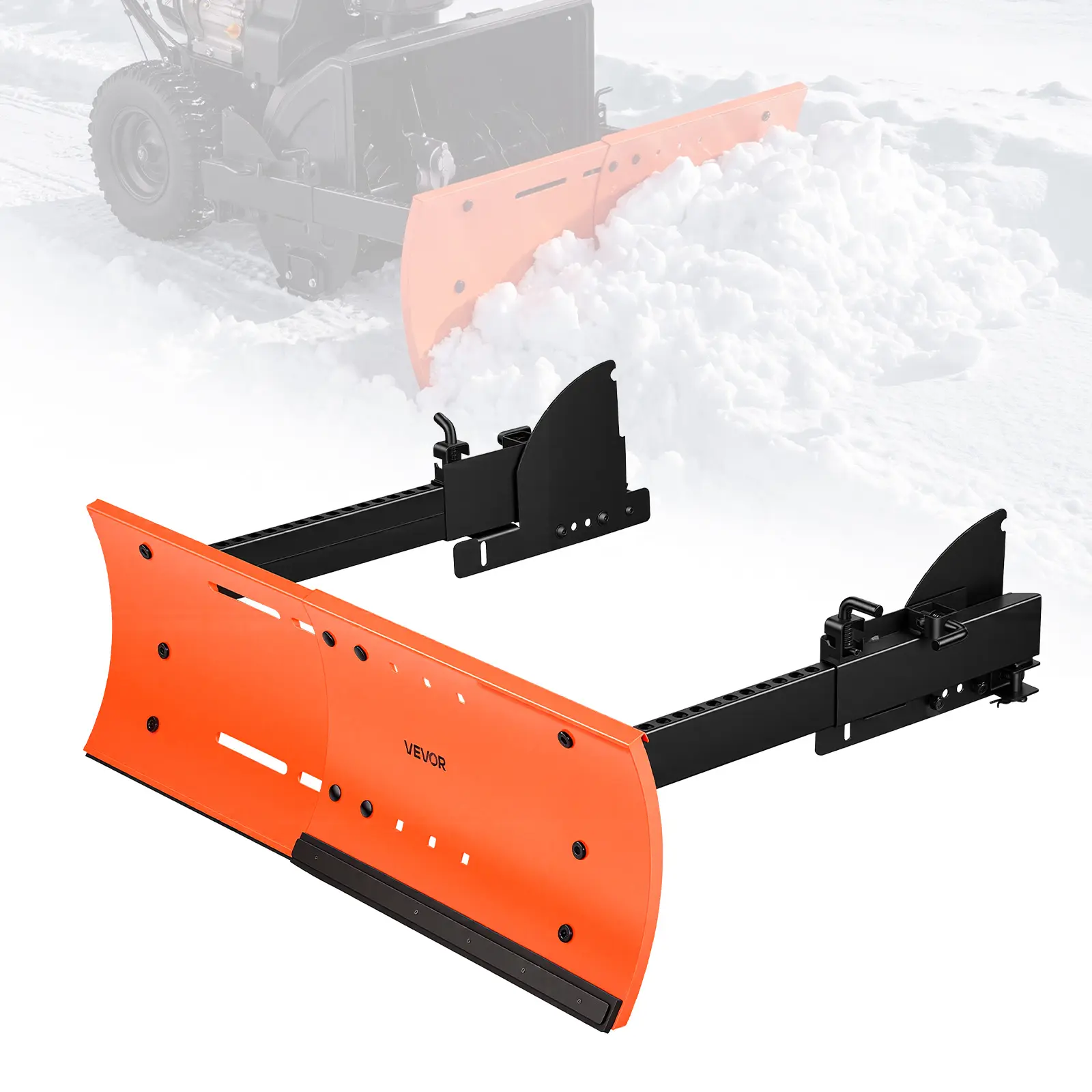 VEVOR Snow Plow Kit, 22-32 in Width Adjustable Universal Attachment for Most Snowblowers, Dual-Mode Op., Quick Detach, Foldable Steel Blade, Efficient Clearing, Black