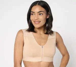 Tommie Copper Shoulder Support Bra with Front Zipper