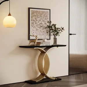 Accent Table Console Table ,Gold Intertwined Metal Legs Luxury High-End Entryway Furniture