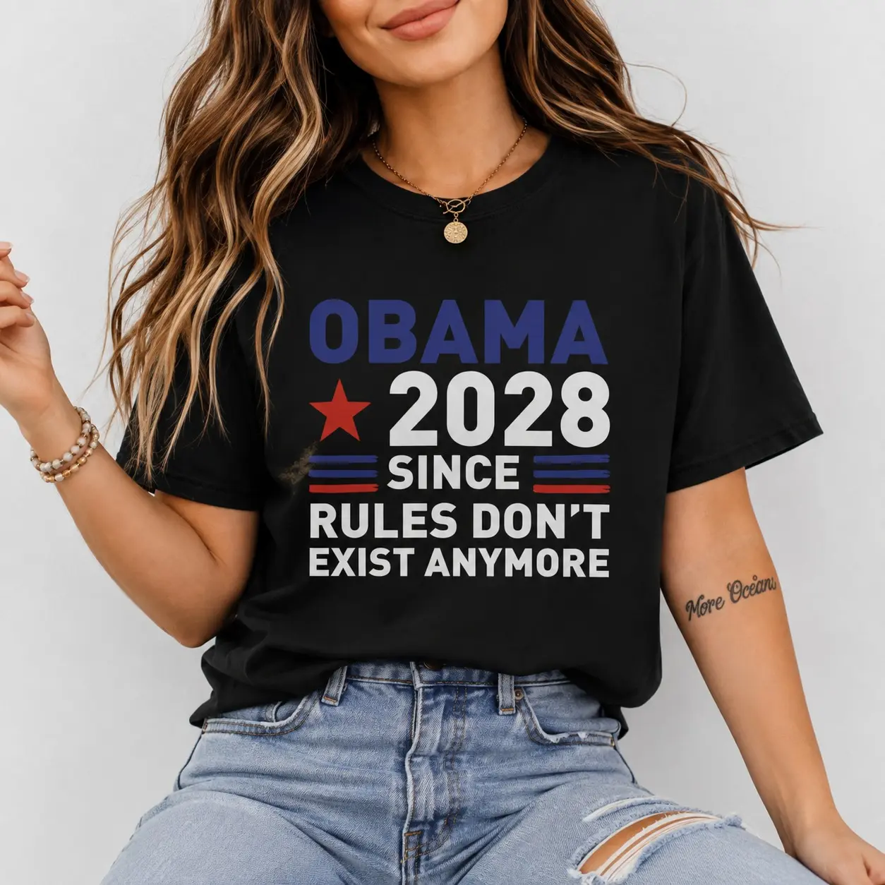 Obama 2028 Since Rules Don’t Exist Anymore Shirt, Political Satire T-Shirt, Sarcastic Election Joke Tee