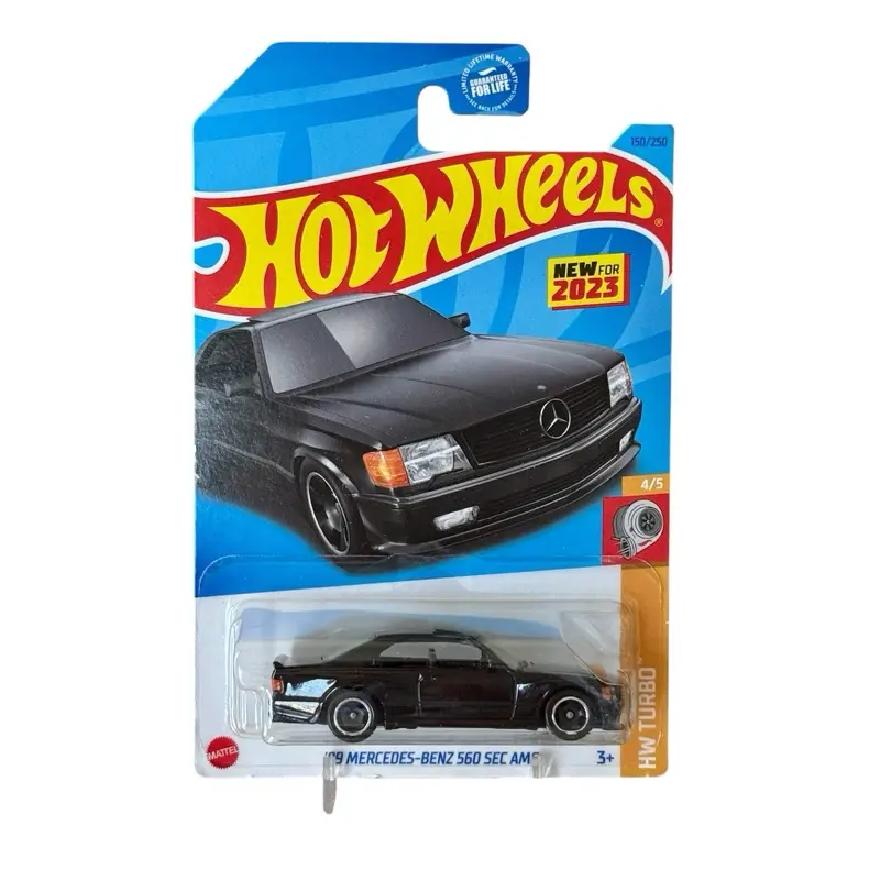 Hot Wheels 1:64 '89 Mercedes-Benz 560 SEC AMG Black HW Turbo Diecast Car Model, Accurate Miniature Model Car, Collectible Display Toy