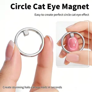 1Pc Hollow Cat Eye Magnet for Nails, Instant Ring Cat Eye Effect, Beginner-Friendly Nail Tool