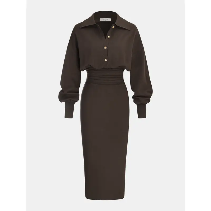fitted shirt dress - TikTok Shop