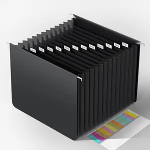 Expanding Hanging File Folders,Plastic Expandable Hanging Folder Letter Size,Filing Cabinet,13 Innovative Accordion Pocket,Alphabetical Tab,Large