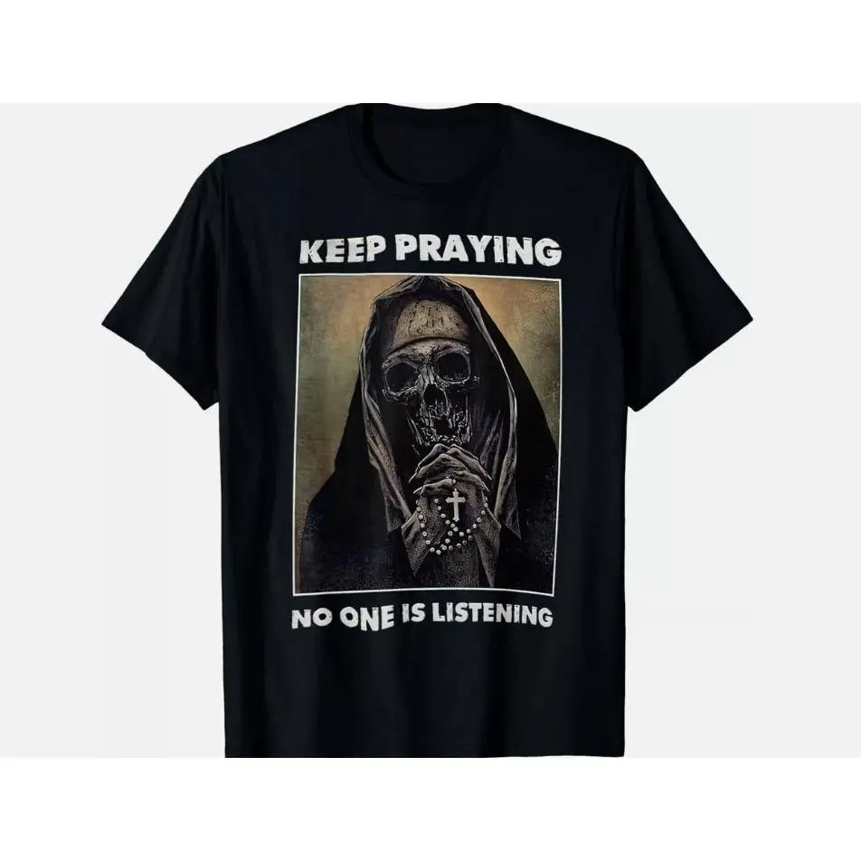 Men's Pure Cotton Skull Print T-Shirt, Relaxed Fit Streetwear Graphic Tee with Crew Neck, Soft and Breathable, Tshirt