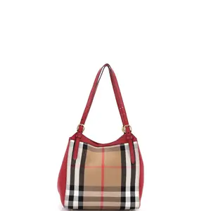 Pre-owned BURBERRY Canvas Plain, Leather Tote Bags REBAG Canterbury Tote House Check Canvas Small by Rebag