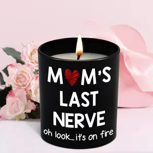 Mom’s Last Nerve Candle, Funny Mother's Day Gift, Birthday Gift for Mom, Stepmom, Bonus Mom, New Mom | 10oz Vanilla Lavender Scented Tin Candle with Cozy Aroma, Unique Home Decoration & Relaxing Fragrance