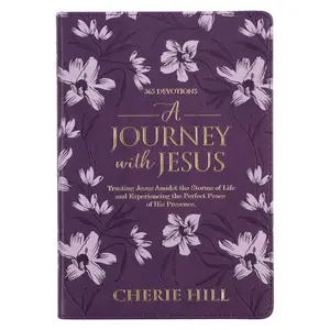 A Journey with Jesus 365 Devotions for Women, Purple Floral Faux Leather Flexcover