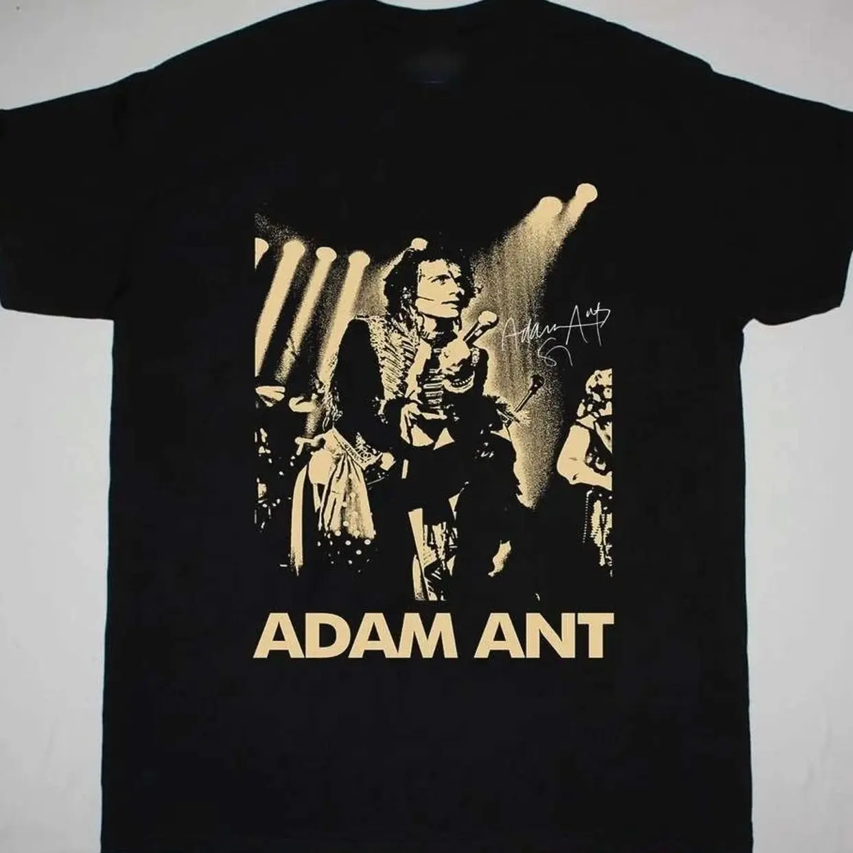 Adam Ant Signature T-Shirt Short Sleeve Cotton Black Women Men S to 5XL S