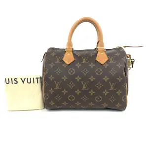 Pre-owned Louis Vuitton Canvas Travel Bags Monogram Speedy 25 Handle Bag brown Top Handbag BF0052,JV00206