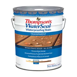 Thompsons Waterseal 1895085 Transparent Chestnut Brown Waterproofing Wood Stain & Sealer, 5 gal