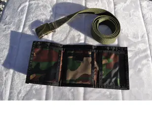 Army Canvas Web Belt Military Style and Army Camouflage Wallet two pieces lot