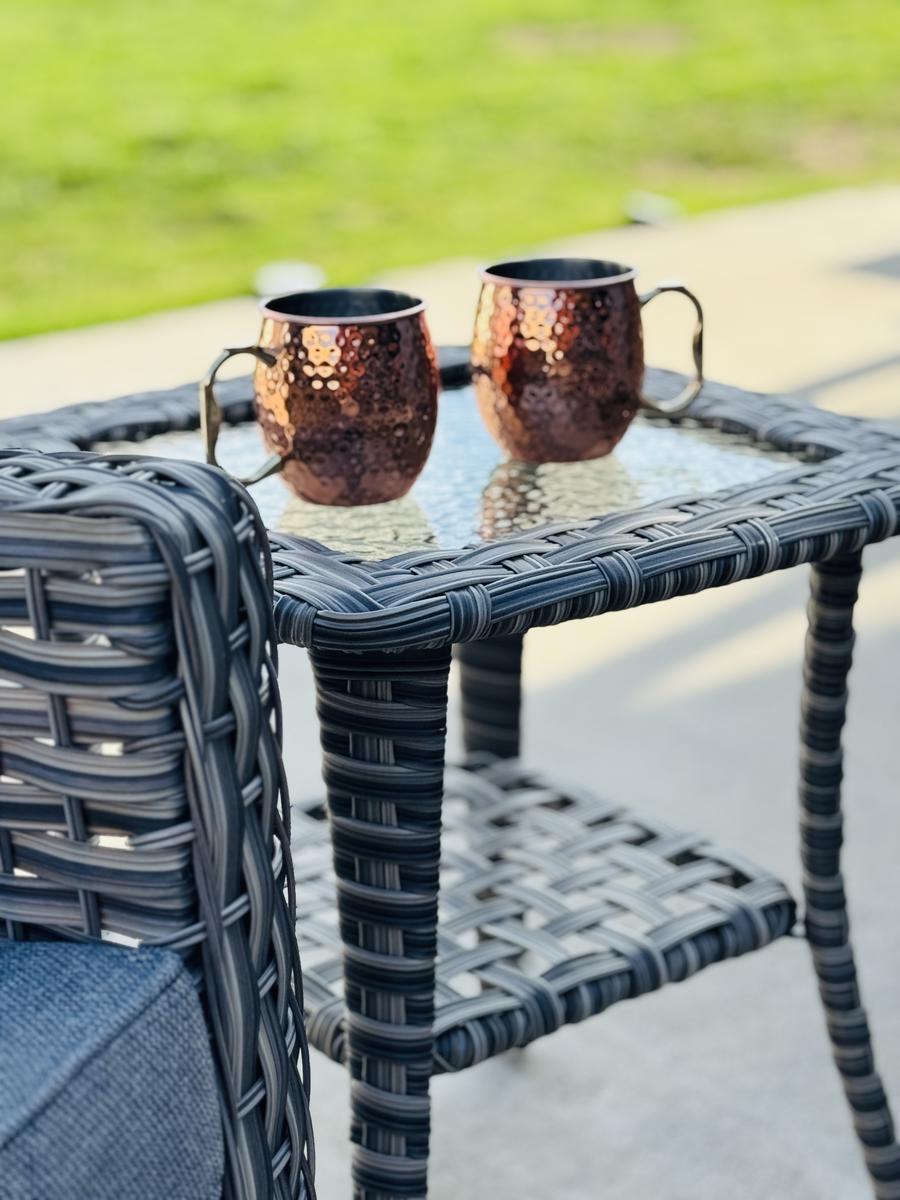 Item: Coffee Wicker Dark Grey Cushion, Coffee Wicker E