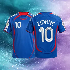 2006 Home Blue Short Sleeve 10# Zidane Soccer Jersey Fans Version